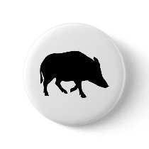 Wild pig - boar pinback button