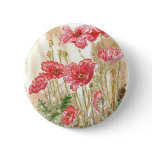 'Wild Poppies' Button