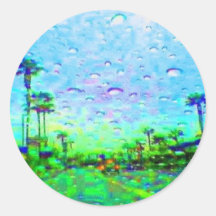 Wild Rain Round Stickers
