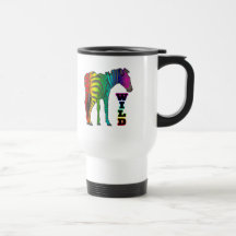 wild rainbow zebra coffee mug