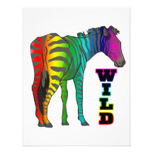 wild rainbow zebra invite