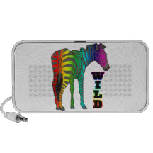 wild rainbow zebra iPod speakers