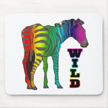wild rainbow zebra mouse mat