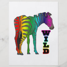 wild rainbow zebra personalised flyer