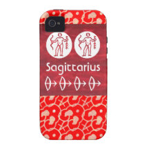 Wild Red : Zodiac Sagittarius Symbol iPhone 4/4S Cases