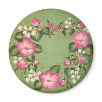 Wild Rose Wreath Refrigerator Magnets