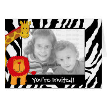 Wild Safari Photo Template Birthday Invitation Card