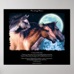Wild Spanish Mustang Horses Art & Poem Poster posters