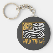 Wild Thing! Cool Animal Print design Keychain