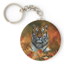 Wild Tigers Art Keychain