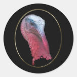 Wild Turkey Head Round Stickers