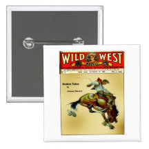 Wild West Bronc Rider Pinback