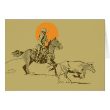 Wild West Cowboy at work Greeting Card