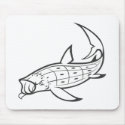 Wild Whale Shark in Black and White mousepads