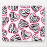 Wild zebra hearts mousepad
