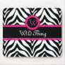 Wild Zebra Pattern and Lace Personalised Mousepad