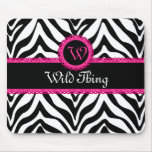 Wild Zebra Pattern and Lace Personalized Mousepad
