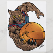 Wildcats Basketball art Blue Shirt, Red Stripe Flyers