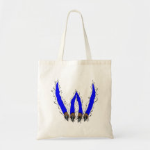Wildcats Claw Ripping Through Design - Blue Canvas Bags