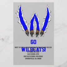 Wildcats Claw Ripping Through Design - Blue Custom Flyer