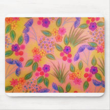 WILDFLOWER FANCY 2 - Cheerful Pink Lovely Floral Mouse Pad