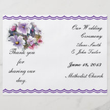 WILDFLOWERS wedding program Full Color Flyer