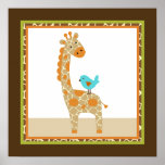 Wildlife Giraffe Wall Art Poster