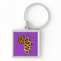 Wildlife Map of AFRICA Keychain