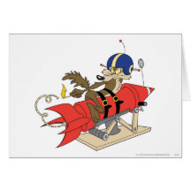 Wile E. Coyote Launching Red Rocket Card