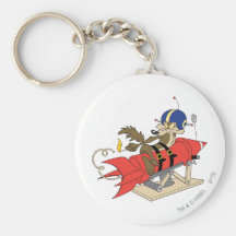 Wile E. Coyote Launching Red Rocket Keychain