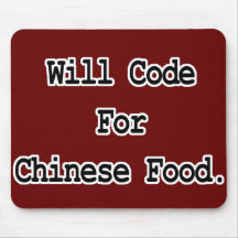 will code for chinese food mouse mat