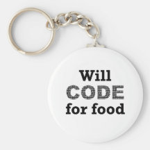 Will Code For Food Keychain