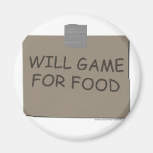 Will Game For Food Fridge Magnet