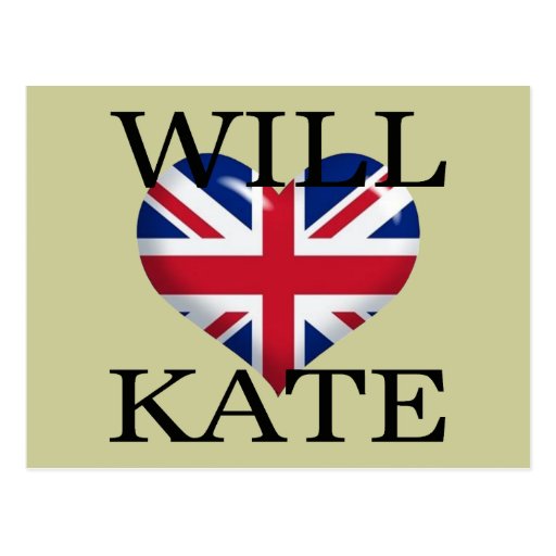 Will Heart Kate 1 Post Card