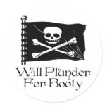 Will Plunder Round Sticker
