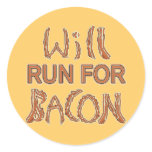 WILL RUN FOR BACON Running Tees & Gear Stickers