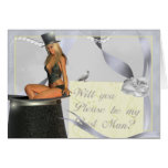 Will You be my Best man, sexy, top hat cards