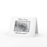Will You Be My Bridesmaid Black and White Pearls Cards