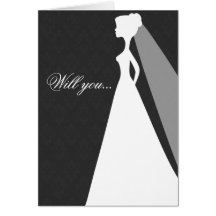 Will you be my bridesmaid card (charcoal)