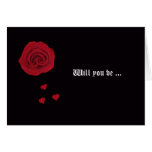 Will You Be My Bridesmaid? Card -- Rose & Hearts