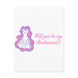 Will You Be My Bridesmaid (Dress) postcards