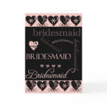 Will You Be My Bridesmaid Pink and Black cards