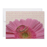 will you be my bridesmaid pink gerbera on letter invitations