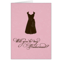 "Will you be my Bridesmaid?" YOUR Colour & Pink Greeting Card