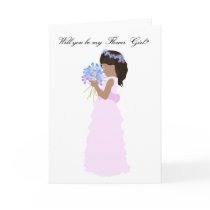 Will you be my Flower Girl Pink and Blue Cards