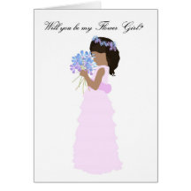 Will you be my Flower Girl Pink and Blue Cards