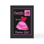 Will You Be My Flower Girl? Pink  Dress and Rose cards