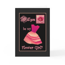 Will You Be My Flower Girl? Red Dress Greeting Card