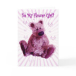 Will you be my Flower Girl, teddy bear wedding Greeting Card