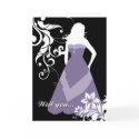 will you be my maid of honor? : elegant silhouette cards